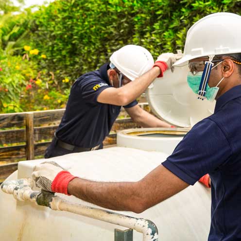 Water tank cleaning